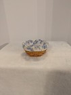 Longaberger 2001 Sage Booking Basket w/ White And Blue Floral Liner & Protector