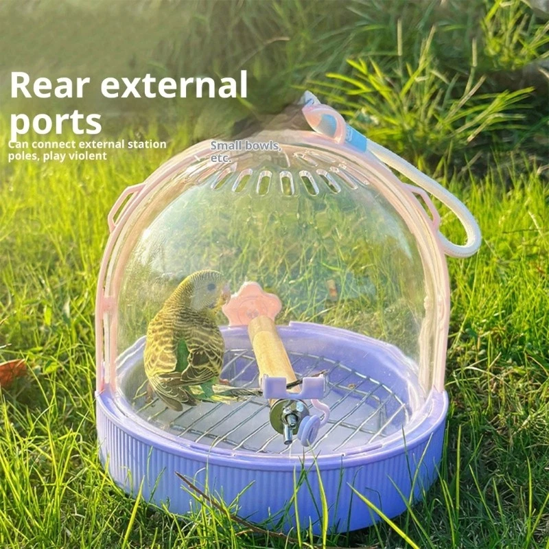 Portable Bird Cage Carriers Water Container for Outdoor Travel Parrots Conures
