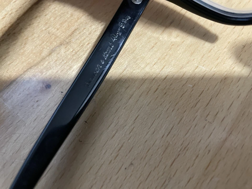 Monturas de gafas vintage con borde de cuerno negro Bausch & Lomb B&L 50-22 Foto 4 de 4