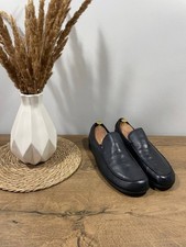 Gianni Versace mens leather loafers dark blue size us 10 eur 44 pre-owned