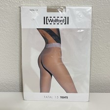 Wolford Fatal 15 Tights Marmor Seamless Matt Transparency Women's Medium NEW