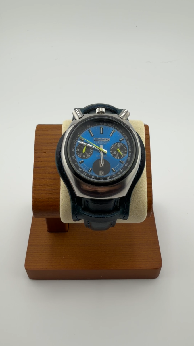 (No 0116) CLICHE 27インチ ブルー Citizen 8110 a automatic bullhead watch BLUE DIAL CZ6 | eBay