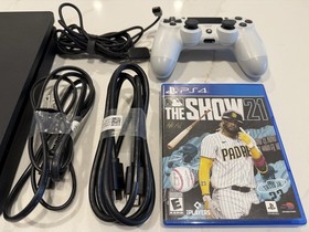PlayStation 4 PS4 Console w/ Controller, Cords & MLB Show - Working-