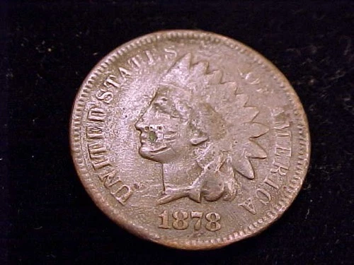 1878 Indian Head Cent,  About Good Grade