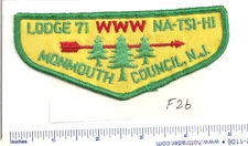 NA-TSI-HI  LODGE 71  F2b  FLAP  NEW JERSEY OA MINT  BSA