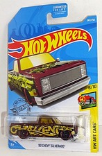 Hot Wheels 2019 HW Art Cars Series #247 '83 Chevy Silverado Burgundy w/ PR5s