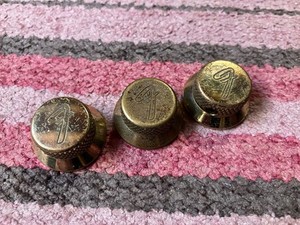 1980 Fender THE STRAT Stratocaster Gold Plated Guitar Knobs USA