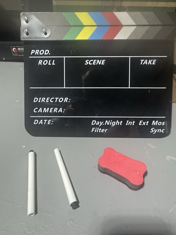 Temery Directors Clapboard Black Background