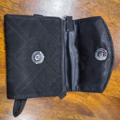 Vera Bradley Cartera Muñequera Teléfono Bolsillo Estuche Cigarrillo Negro Acolchado Pequeño - Imagen 4 de 5