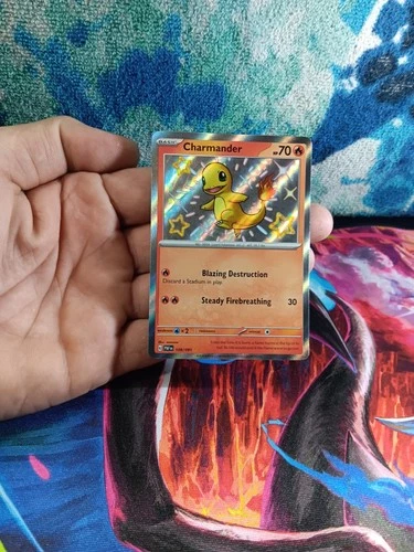 Pokemon Charmander Baby Shiny Holo Card Paldean Fates SV Series 109/091