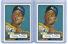 (2) MICKEY  MANTLE  REPRINT  OF  TOPPS  1952 ROOKIE CARD  - New York Yankees MLB. rookie card picture