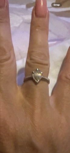 1ct Diamond Pear Shaped Solitaire 9ct/14ct White Gold Ring Engagement Size K - Picture 6 of 7