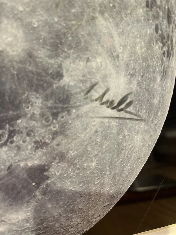 Foto de Luna enmarcada con firmas de astronauta certificado de autenticidad Aldrin Glenn Lovell Collins Bean Foto 4 de 4