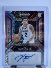 2024-25 Prizm DP KJ Simpson Red Shimmer Auto Rookie RC 3/11