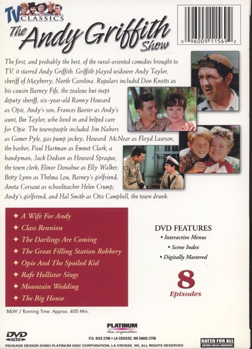 The Andy Griffith Show, Vol. 2 (DVD, 2003, 2-Disc Set) - Picture 2 of 2