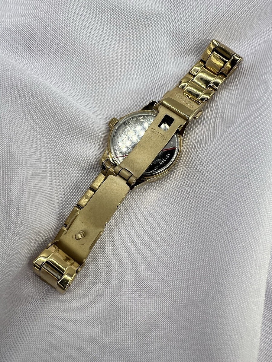 VINTAGE Fossil Watch Women Gold Tone Diamond Mother of Pearl  display picture 1