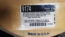 ALPHA WIRE  9174 BK001 1000 FT. ROLL, Coaxial Cable, RG174/U, 26 AWG, CW, 7x34,