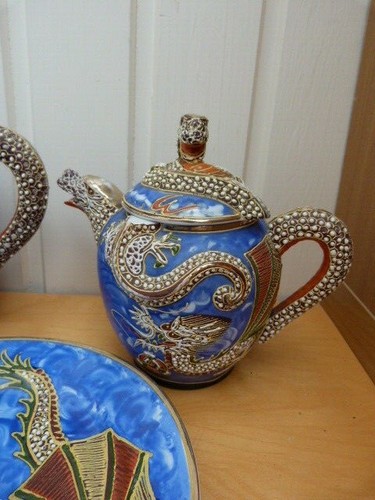 Rare Collectable Vintage Nagoya Dragon Mixed Tea Set 1950's/60's Plates Cup - Picture 5 of 11