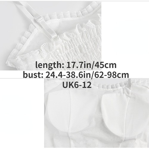 Dama Floral Encaje Volantes Camisola Cami Correa Espagueti Camisetas sin mangas Lindo Moda - Imagen 12 de 15