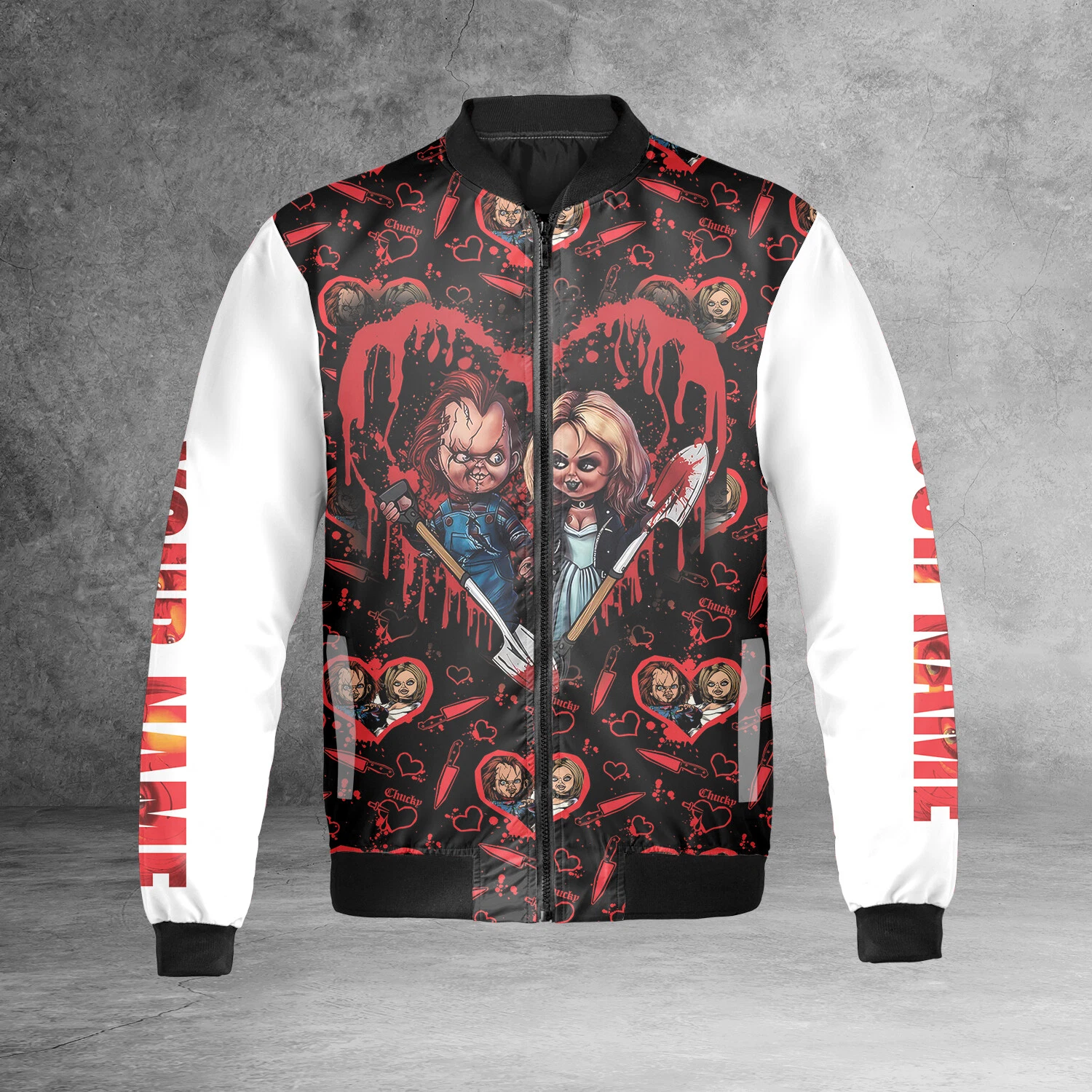 Personalized Chucky And His Bride Tiffany Horror Couple Bomber Jacket