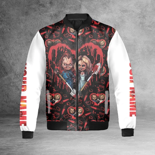 Personalized Chucky And His Bride Tiffany Horror Couple Bomber Jacket