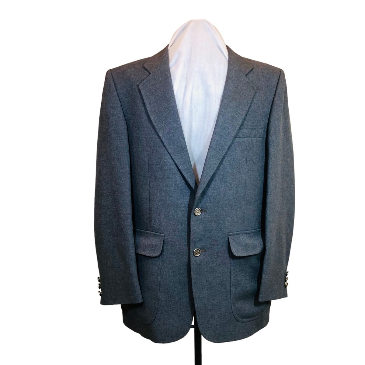 The JCPenney Comfort Blazer Vintage 1970s 40 R Gray Lined