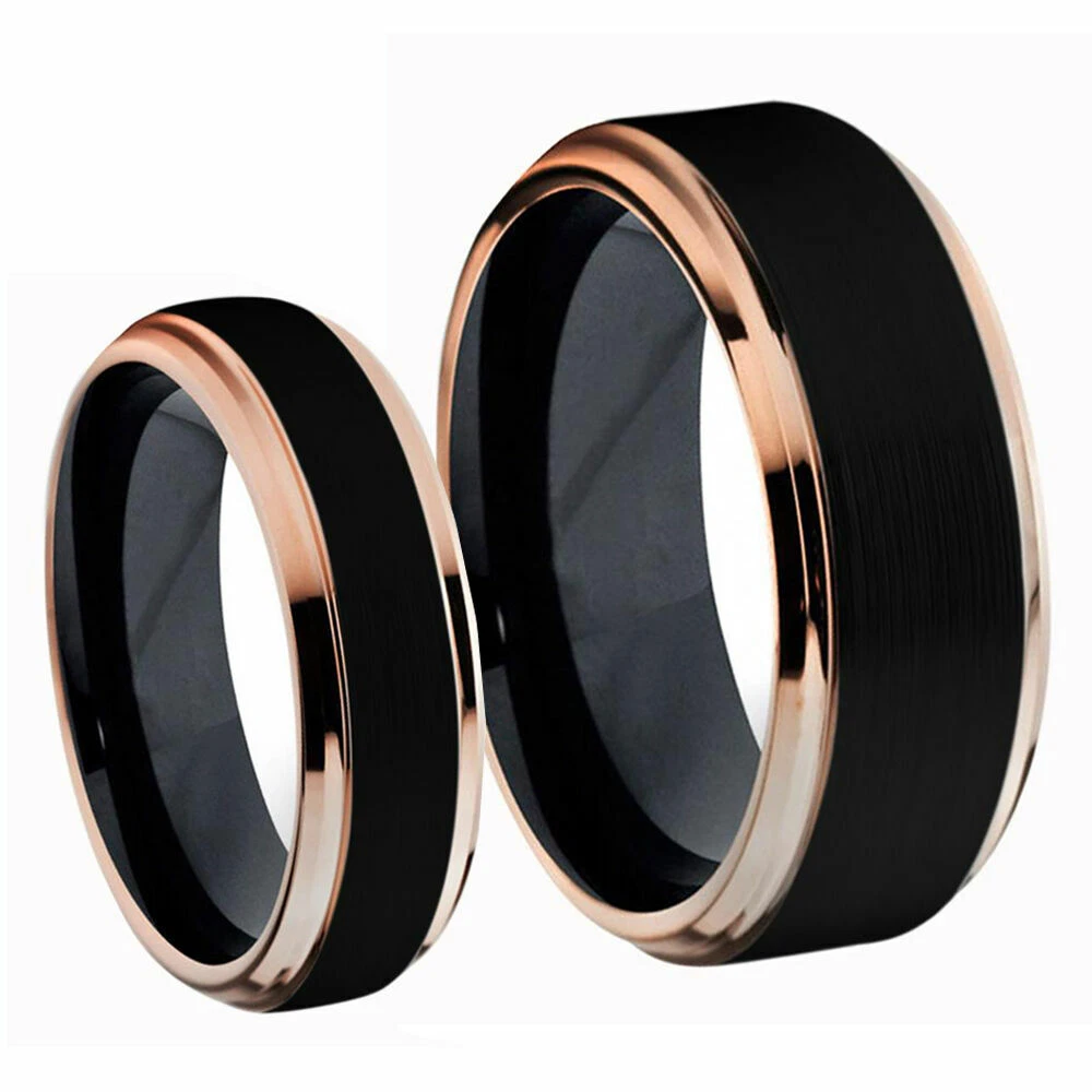 Titanium wedding ring sets for him store and her