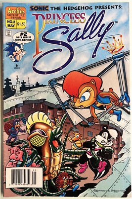 SONIC The HEDGEHOG PRINCESS SALLY Mini Series Comic Book May 1995 #2 Bagged FN
