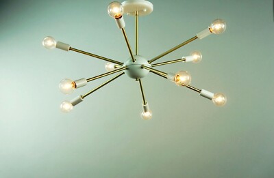 Global Nautical Sputnik Kronleuchter Matt Weiß 10 Flammig Deckenlicht
