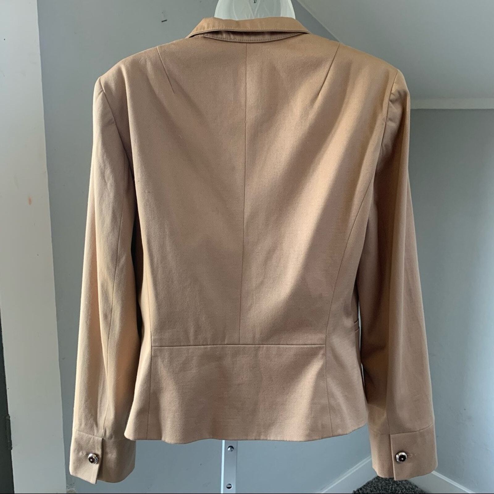 Etcetera Tan 3 Button Down Collared Woman's Blaze… - image 3