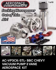 AC-VP3CK-STL- BBC CHEVY VACUUM PUMP 3 VANE AEROSPACE  KIT 