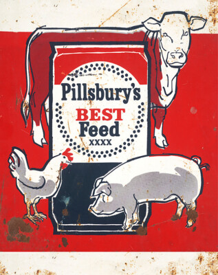 PILLSBURY'S BEST FEED ADVERTISING SIGN