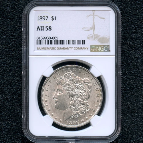 1897 Morgan Silver Dollar NGC AU 58