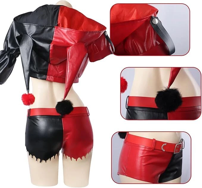 Anime Escuadrón Suicida ISEKAI Juegos con disfraces Harley Quinn Disfraz Joker Niña Escuadrón Conjunto Foto 4 de 4