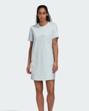 Adidas T-Shirt Tee Dress Logos Sky Blue Women's M Medium Brand New NWT