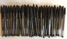 Huge Lot of 50 BLACK Bic Cristal Ballpoint Pens 1.6mm, Xtra-Bold SALE PRICE!!!!
