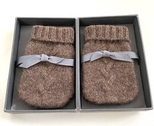 Restoration Hardware Brown Mini Cashmere Mitten Hand Warmers New Boxed Read