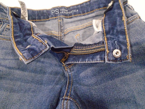 PS Aeropostale Girls Blue Denim Jeans Bootcut Adjustable Waist Size 12 - Picture 5 of 7