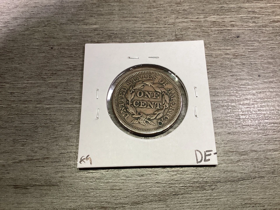 1848 Braided Hair Large Cent US Copper Coin XF Details See Desc 115de - Image 2 of 4