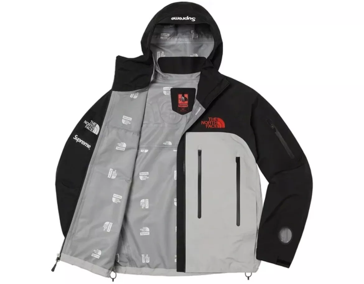 Supreme x The North Face Taped Seam Shell Jacket Black/Gray Size ...