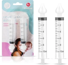 Baby Nasal Syringe (2-Pack) - Safe Silicone Nasal Aspirator for Newborn - Infant