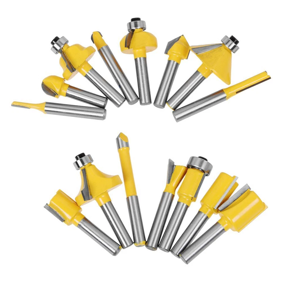 15tlg 8mm Fräsersatz HM Oberfräser-Set Schaft Nutfräser für Oberfräse Holzfräser - Bild 4 von 4