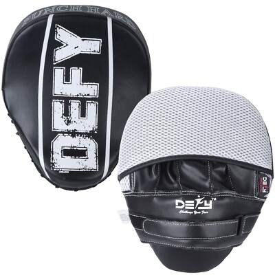 DEFY New Challenger Punching Mitts Kickboxing MMA Boxing Target Curved Pad WHITE