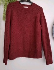 Matalan Lady Maroon Acrylic Blend Pattern Knit Pullover Size M Ch Meas 40" L25"