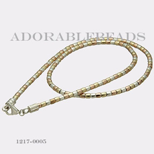14K Gold Terrazzo Beaded Necklace 