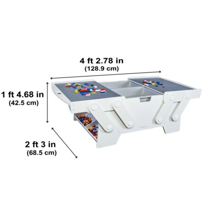 KidKraft Building Bricks Play N Mega Table w/210 Bricks White