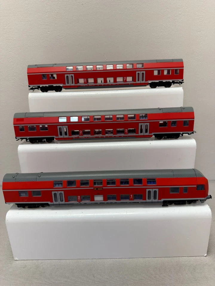 PIKO HO Scale Special Combo 58803; 58804 & 58805 Double-Decker of the DB Region - Image 2 of 4