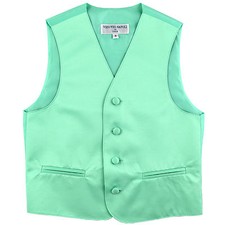 New Boy's Kid's formal Tuxedo Vest Waistcoat only aqua green size 2-14 wedding