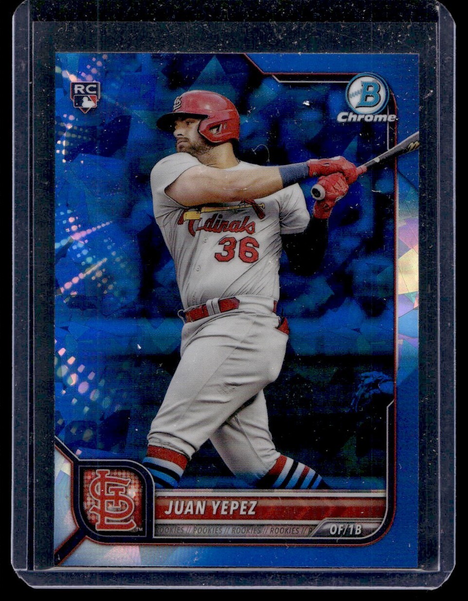 2022 Bowman Chrome Sapphire Juan Yepez St. Louis Cardinals #26