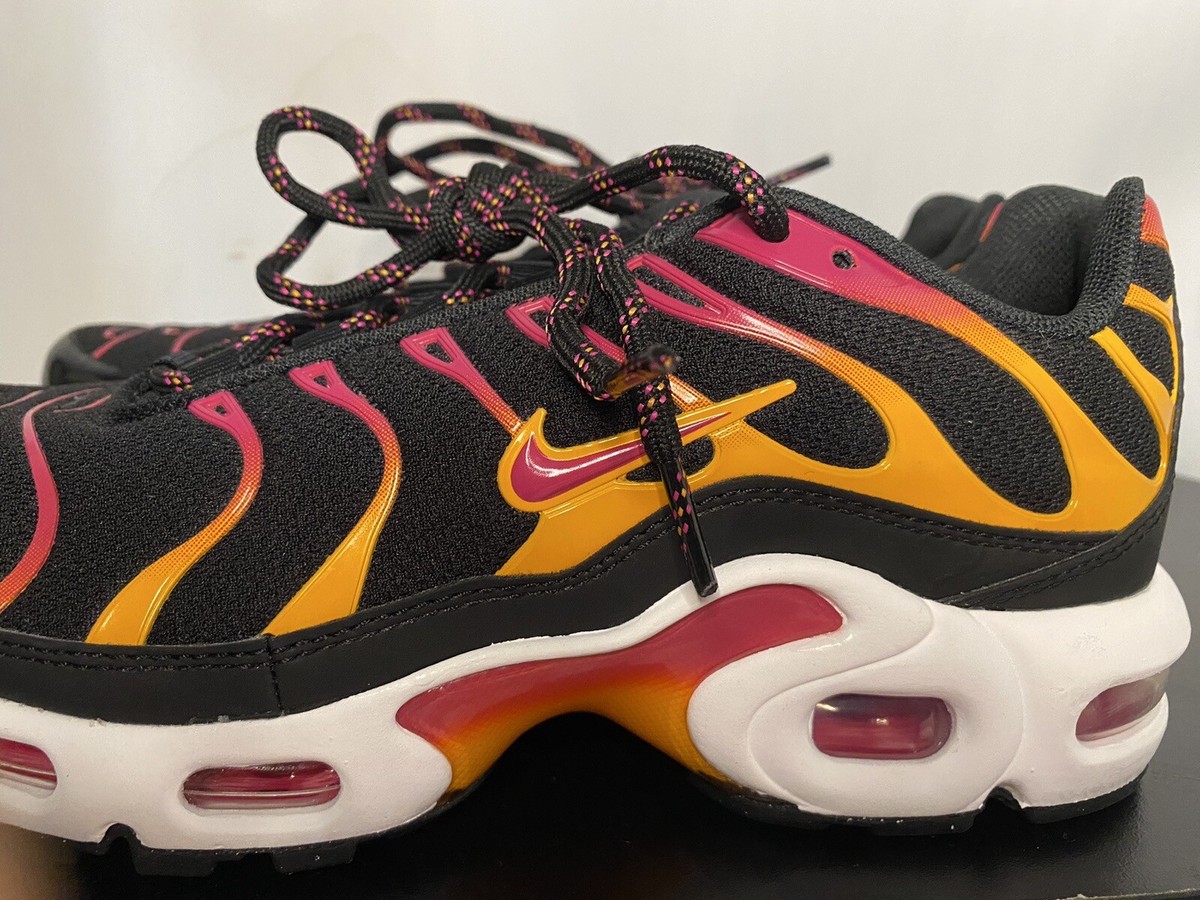Nike Air Max Plus GS Black Pink White Orange DX9264-001 Size 5.5Y